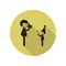 father photos baby long shadow icon. Simple glyph, flat vector of FAMILY icons for ui and ux, website or mobile application