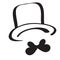 Father`s day black hat and butterfly symbols