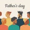 Father`s Day card. men of different nationalities and religions