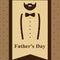 Father`s Day. Greeting card with a beard and suspenders for Fath