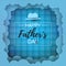 Father`s day greeting card on cloud and tartan BG