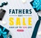 Father`s Day Sale banner with gift boxes, ties, phone, mustache and hearts.Design template for posters,flyers, invitation,