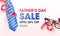 Father`s Day Sale banner or poster design with 30% discount offer.