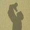 Father\'s shadow holds baby
