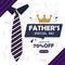 Father`s special Day, shop now discount banner with a crown and a necktie illustration, vector