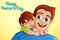 Father and son in Father\'s Day background