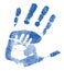 Father and son handprints illustration