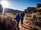 Father and son hiking in the Colorado National Monument