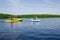 Father and son kayaking