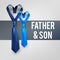 Father son love necktie.