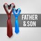 Father son love necktie.