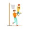 Father And Son Playing Basketball, Happy Family Having Good Time Together Illustration