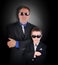 Father and Son Secret Agents with Sunglasses