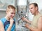Father and son-teenager together in repair heater