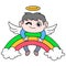 Father spirit has flown to heaven, doodle icon image kawaii