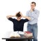 Father standing near son\'s desk expressing confusion over home