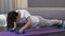 Father teaching son to do push-up exercise, healthy lifestyle from childhood