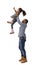 Father throwing little daughter in the air