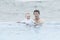 Father and Toddler Boy in Pool at a Resort in Mexico