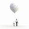 Father And Young Girl Holding Balloon 3d Graphic