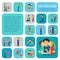 Fatherhood Flat Icons Set