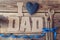 Fathers day background with cardboard letters and spanners. Happy fathers day concept.