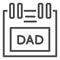 Fathers day calendar line icon. Family holiday vector illustration isolated on white. Holiday date outline style design