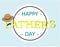 Fathers day calligraphic sticker greeting card vector illustration moustache hat concept