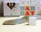 Fathers Day Card on Chessboard - Stock Photo