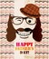 Fathers day card in vintage style. Retro poster. Hipster. Daddy. Male.