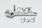 Fathers day concept - Love Dad texts with Adjustable wrench, bolts and nuts