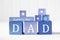 Fathers Day message on blue wooden blocks