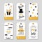 Fathers day set in gold and black. Collection of gift tags.