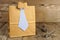 Fathers Day shirt and tie gift bag on wood