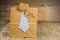 Fathers Day shirt and tie gift bag with wood background