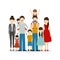 Fathers and mothers with sons vector design