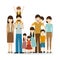 Fathers and mothers with sons vector design