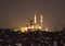 Fatih Sultan Camii Mosqueat night Istanbul, Turkey