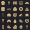 Fatty food icons set, simple style