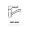 Faucet flat logo, line icon. Hygiene, bathroom water tap vector illustration. Sign of plumbing servise