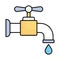 Faucet Outline with Fill Color Vector icon which can easily modify or edit