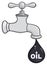 Faucet With Petroleum Or Oil Drop Design With Text