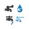 Faucet plumbing logo design template