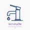 Faucet thin line icon with water drop