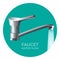 Faucet water flow promo logo with modern tap