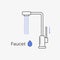 Faucet water tap thin line icon