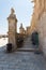 Faucets with drinking water on the side of the Al Aqsa Mosque in the interior of the Temple Mount in the Old City in Jerusalem,