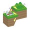 Fault type vector illustration 3 dimensions / Oblique-slip fault