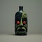 Fauvism Minimalist Illustration: Sympathy, Evil, And Dark Bottle Mask