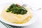 Fava bean puree with spinach.